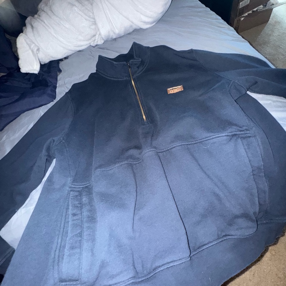L.L. Bean Men's Dark Blue Zip-Up Sweater